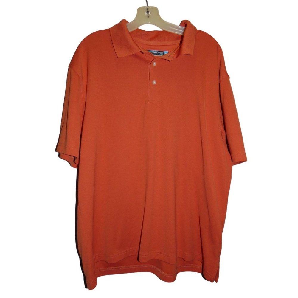 Men's Orange Gold Shirt Polo, XL, Performance Roundtree & Yorke